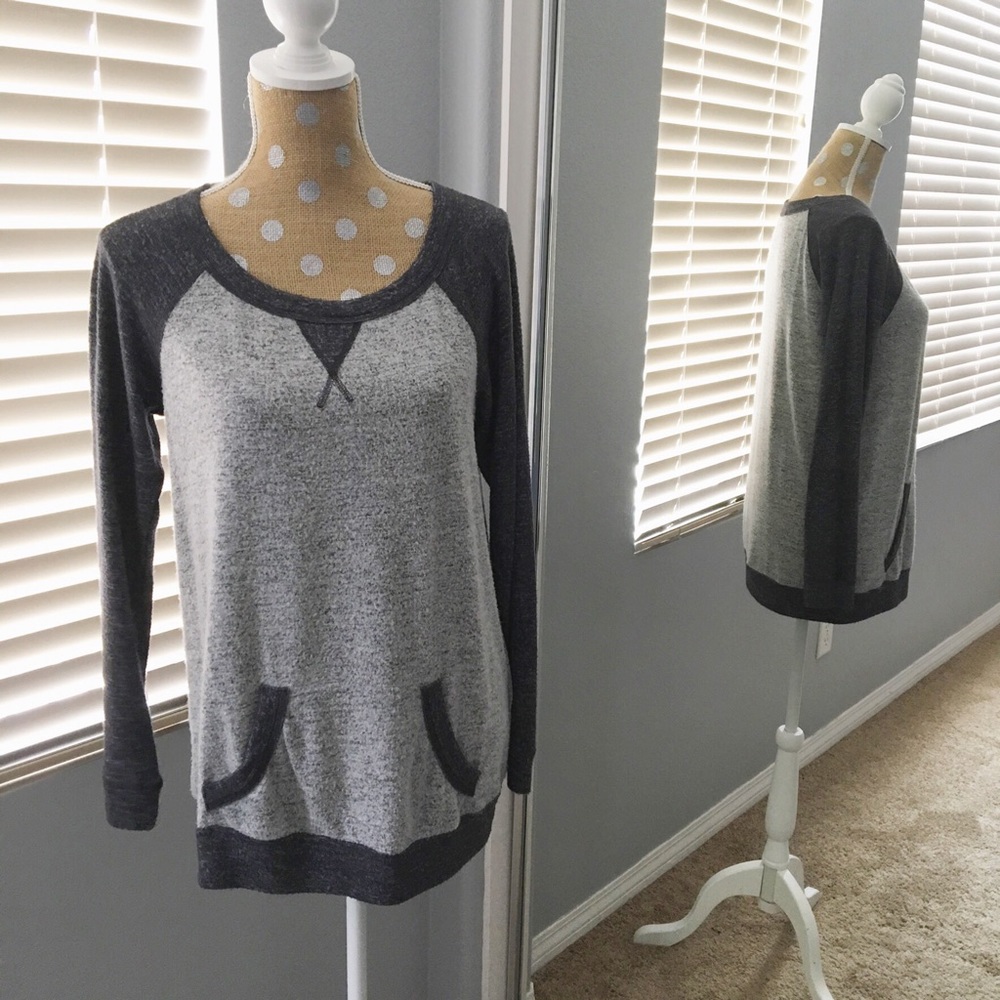 Boutique Top with Contrasting Raglan Sleeves
